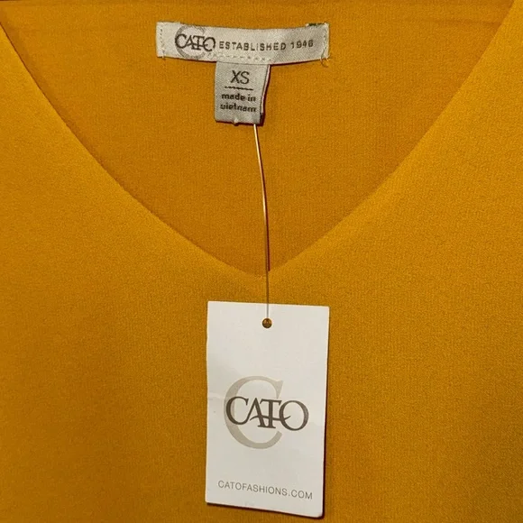 Cato Sleveless Blouse Top Golden Rod Yellow Women’s XS Extra Small - Picture 5 of 8